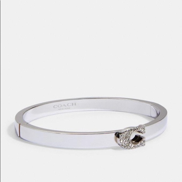 Coach Pave Signature Hinged Bangle - Picture 1 of 1